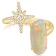 14K Yellow Gold Australian Opal Diamond Star Ring Online now