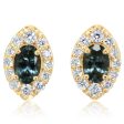 14K Yellow Gold Montana Sapphire Diamond Earrings Online