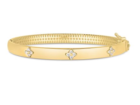 14K Trilogy Diamond Bangle For Sale