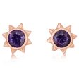 14K Rose Gold Amethyst Sun Earrings For Sale