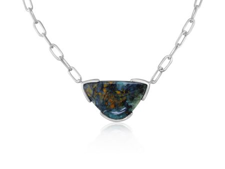 Sterling Silver Indonesian Opal Neckpiece For Sale