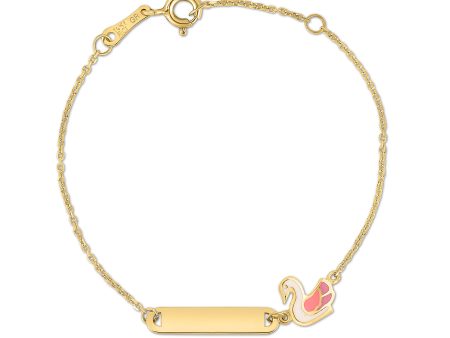 14K Swan Childrens Bracelet Online Sale