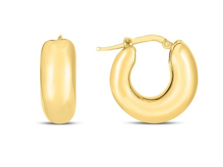 14K Small Puffy Hoops For Sale