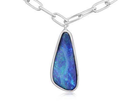 Sterling Silver Australian Boulder Opal Neckpiece Hot on Sale