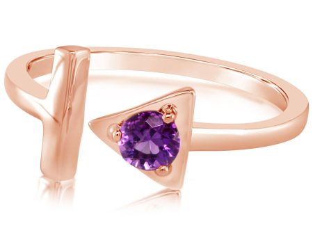 14K Rose Gold Amethyst Ring For Cheap