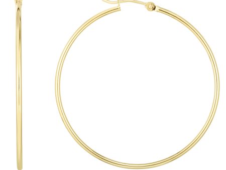 14K Gold 1.5x45mm Hoops For Discount