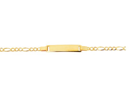 14K Gold Childrens Figaro ID Bracelet Cheap