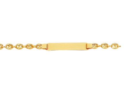 14K Gold Childrens Puffed Mariner ID Bracelet on Sale