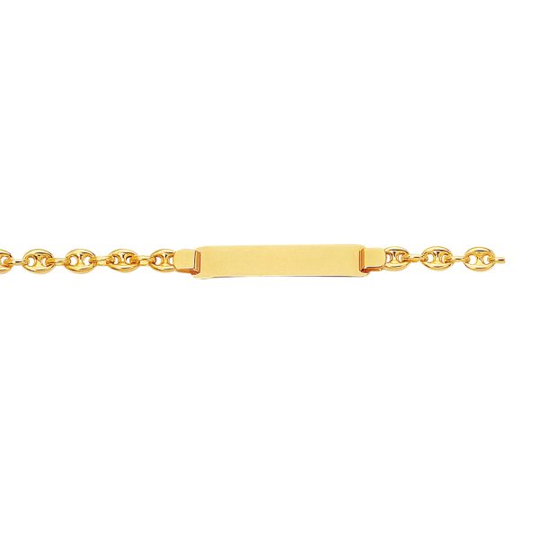 14K Gold Childrens Puffed Mariner ID Bracelet on Sale