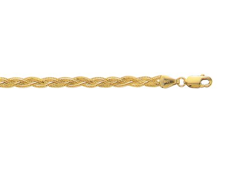 14K Gold 3.5mm Braided Fox Chain on Sale