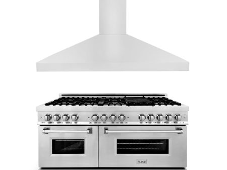 ZLINE 60 in. Kitchen Package with Stainless Steel Dual Fuel Range and Convertible Vent Range Hood (2KP-RARH60) Fashion