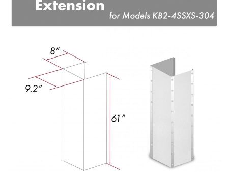 ZLINE 61 in. DuraSnow Stainless Steel Extended Chimney (KB2-4SSXS-30-304-E) Hot on Sale