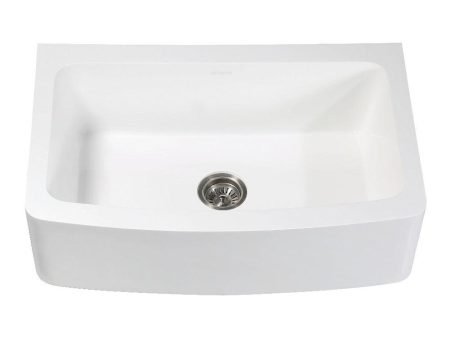 Kingston Brass Solid Surface 33  x 22  Farmhouse Single Bowl Kitchen Sink, Matte White For Discount