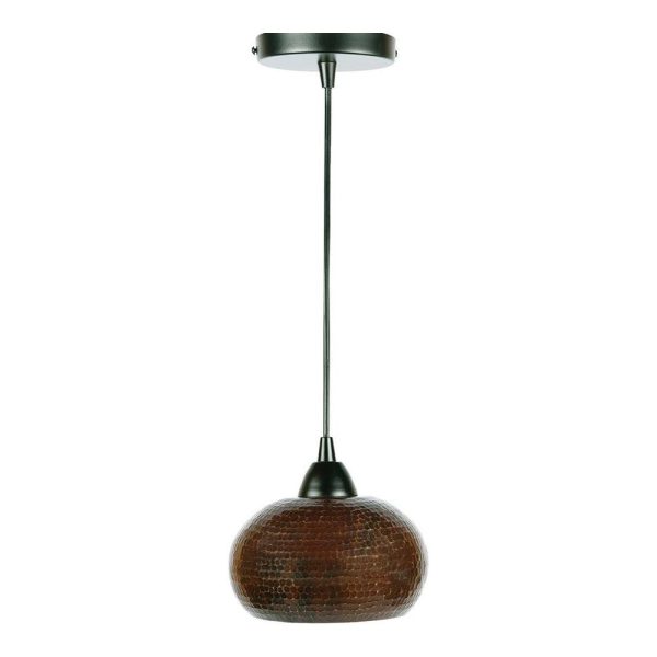 Premier Copper Hammered Copper Globe Pendant Light (L600DB) Fashion