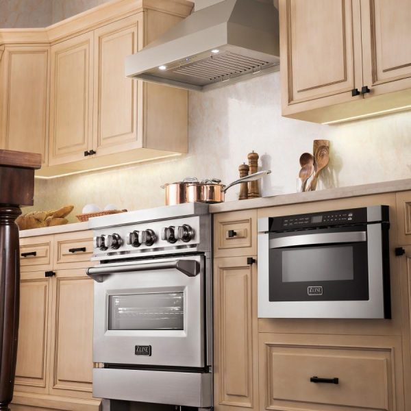 ZLINE 42 in. Convertible Vent Wooden Wall Mount Range Hood in Gray (KBUU-42) Online now