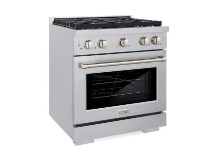 ZLINE 30 in. 4.2 cu. ft. Paramount Gas Range with 4 Burner Cooktop and Convection Gas Oven in DuraSnow® Stainless Steel (SGRS-30) Sale