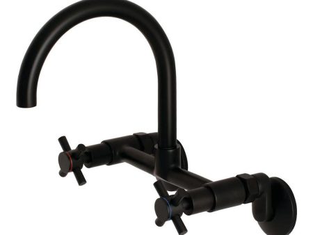 Kingston Brass Concord 8-Inch Adjustable Center Wall Mount Kitchen Faucet Hot on Sale