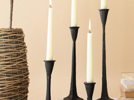 Kalalou Cast Iron Taper Candle Holders Set of 4 Online now