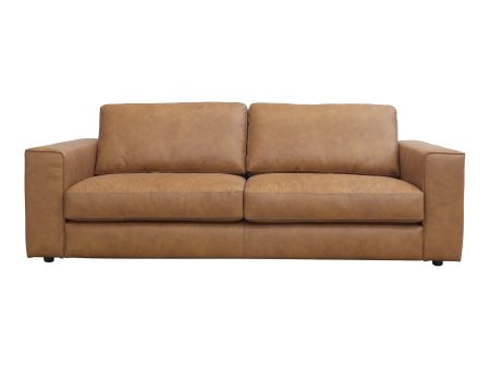 Moe s Home Collection Hansen Leather Sofa Sonoran Tan on Sale