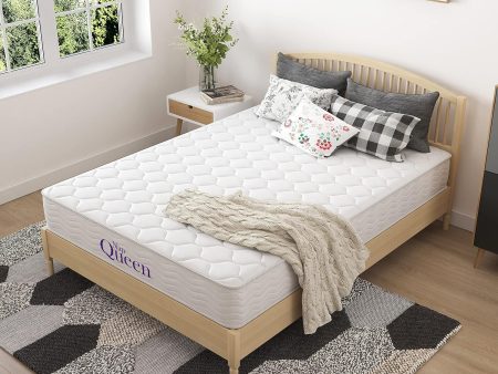 NapQueen 8 Inch Innerspring Twin Size Medium Firm Memory Foam Mattress, Bed in a Box, White Cheap