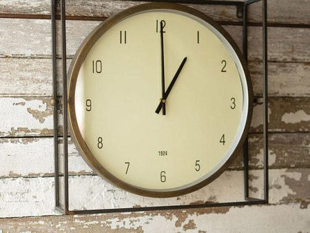 Kalalou Round Clock with Square Metal Frame Online Sale