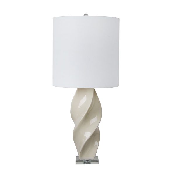 Sagebrook Home Ceramic 38 in. Twist Table Lamp in White For Discount