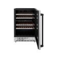 ZLINE Autograph Edition 24 in. Monument Dual Zone 44-Bottle Wine Cooler in Stainless Steel with Matte Black Accents (RWVZ-UD-24-MB) Online