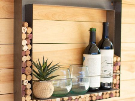 Kalalou Metal Wall Bar and Wine Cork Holder on Sale