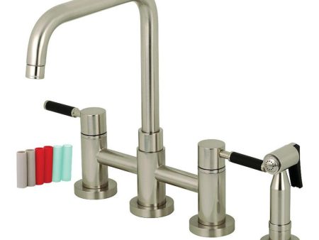 Kingston Brass Concord Two-Handle Bridge Kitchen Faucet with Brass Side Sprayer Online