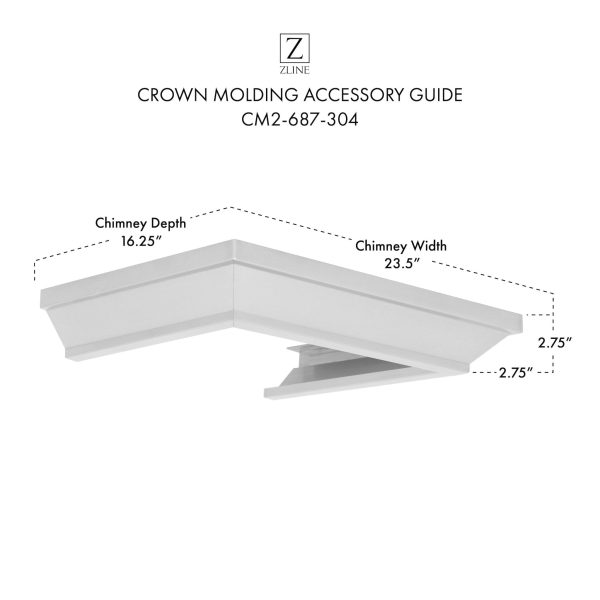 ZLINE Crown Molding Profile 2 for Wall Mount Range Hood (CM2-687-304) Supply