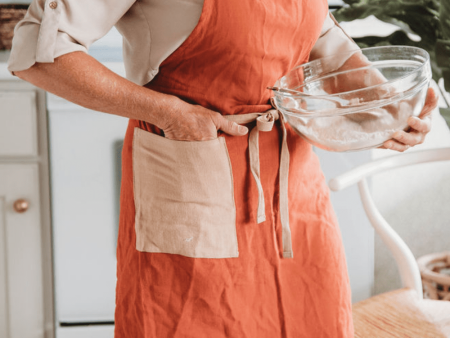 Orange Color Block All-Day Classic Apron Online Sale