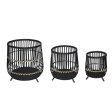 Sagebrook Home Set of 3 10 14 17 in. Bamboo Footed Planters in Black on Sale