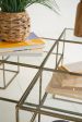 Kalalou Glass And Antique Brass Cube Accent Table Online Sale