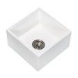 Kingston Brass Arcticstone Solid Surface Undermount 15  Square Single Bowl Bar Sink with Drain, Matte White For Cheap