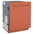 ZLINE 24 in. Monument Series 3rd Rack Top Touch Control Dishwasher in Copper with Stainless Steel Tub, 45dBa (DWMT-C-24) Cheap