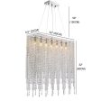 7PM Modern Rectangle Island Crystal Chandelier Pendant Lamp Light Fixture 7 Lights Required for Dining Room Kitchen Flush Mount L32  x W9.5  x H32  Cheap