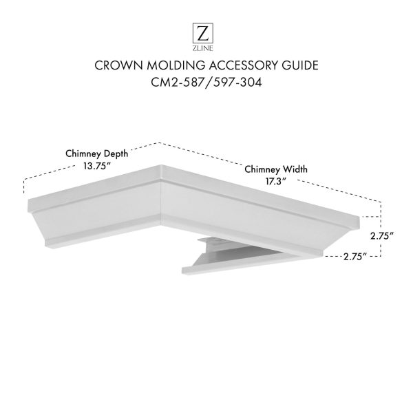 ZLINE Crown Molding Profile 2 for Wall Mount Range Hood (CM2-587 597-304) Fashion