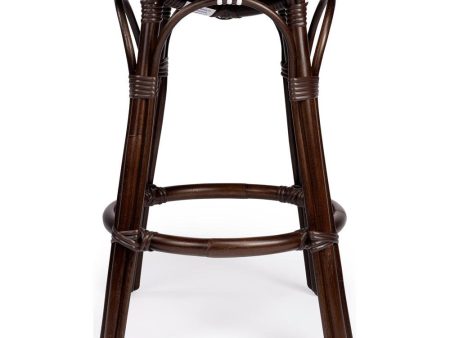 Butler Tobias Dark Brown & White Rattan Counter Stool Online Sale