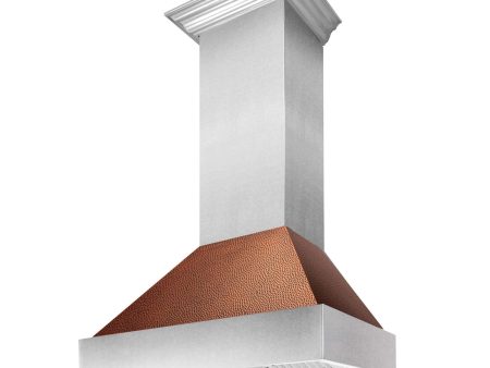 ZLINE DuraSnow® Stainless Steel Range Hood with Hand-Hammered Copper Shell (8654HH) Discount