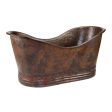 Premier Copper 67 in. Hammered Copper Double Slipper Bathtub (BTD67DB) Online