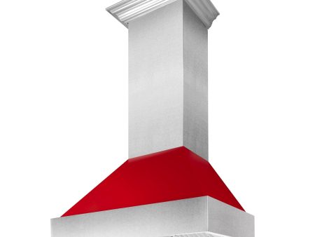 ZLINE Ducted Fingerprint Resistant Stainless Steel Range Hood with Red Gloss Shell (8654RG) Cheap