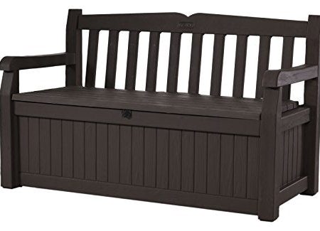 Keter 213126 Eden 70 Gallon All Weather Outdoor Patio Storage Garden Bench Deck Box, Brown Online now