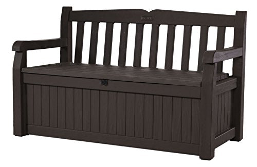 Keter 213126 Eden 70 Gallon All Weather Outdoor Patio Storage Garden Bench Deck Box, Brown Online now