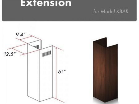 ZLINE 61 in. Wooden Chimney Extension for Ceilings up to 12.5 ft. (KBAR-E) Online now