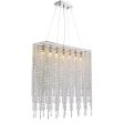 7PM Modern Rectangle Island Crystal Chandelier Pendant Lamp Light Fixture 7 Lights Required for Dining Room Kitchen Flush Mount L32  x W9.5  x H32  Cheap