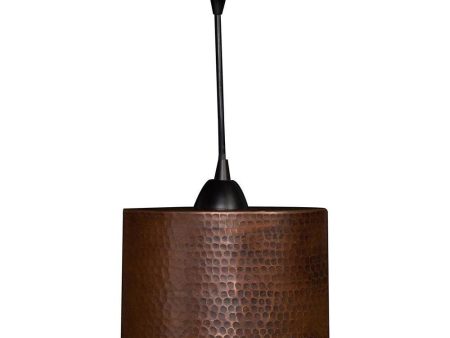 Premier Copper 8 in. Hammered Copper Oval Cylinder Pendant Light (L800DB) For Discount