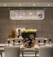 7PM Modern Contemporary Luxury Linear Island Dining Room Crystal Chandelier Lighting Fixture For Discount