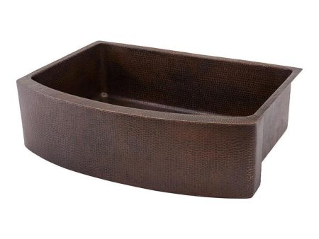 Premier Copper 33 in. Hammered Copper Rounded Apron Front Single Basin Kitchen Sink (KASRDB33249) Online Hot Sale