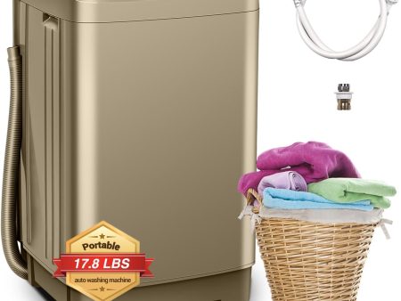 Tymyp 17.8 LBS Portable Washer Combo, Full Automatic Washing Machine with LED Display, 10 Wash Programs and 8 Water Levels, Ideal for Dorms, Apartments, RV(Golden) Online now