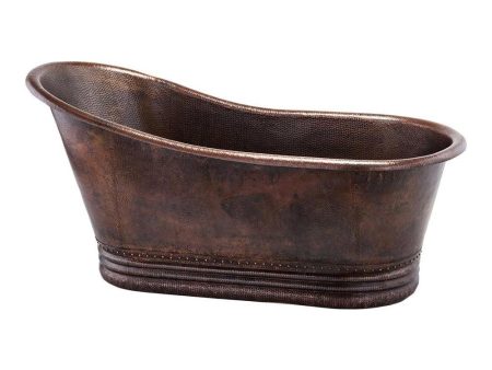 Premier Copper 67 in. Hammered Copper Single Slipper Bathtub (BTS67DB) Online now